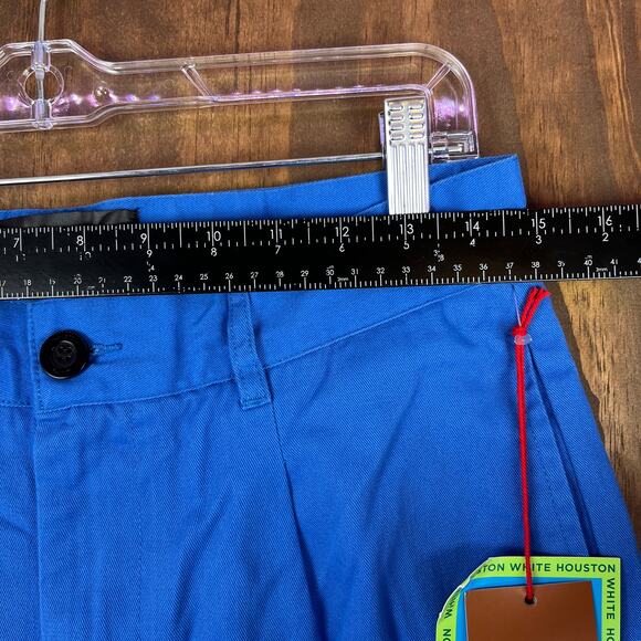 Houston White Mens Pants Blue Chinos Single Pleated Wide Leg 100% Cotton 30x30 - Picture 6 of 12